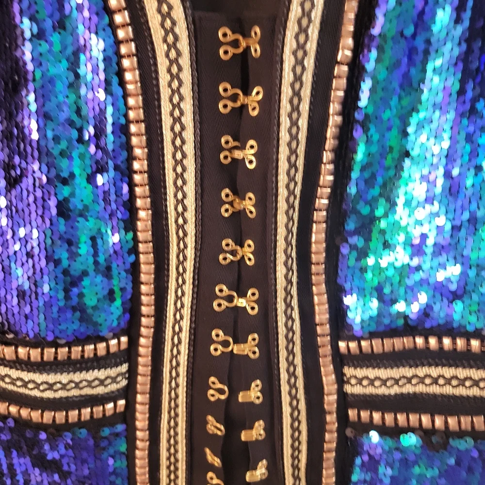 Anisha Green Premium Embellished Sequin shirt dress - Picture 11 of 15